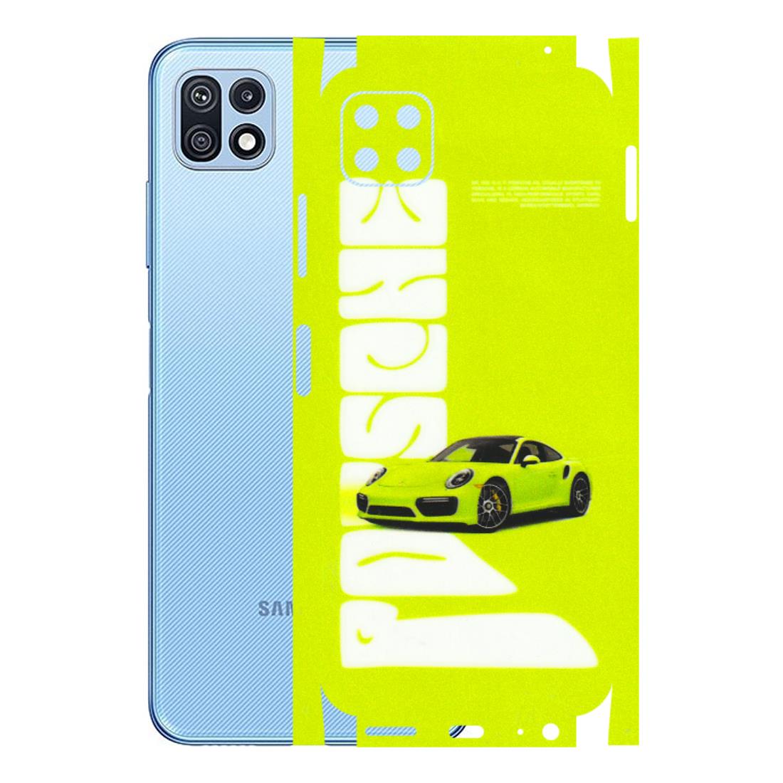 Samsung M/F/Note/Flip and C Phone Skins (All Models) - Lime Green Porche - 3D Embossed Finish (L-30) Samsung Galaxy F42 (5G)