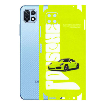 Samsung M/F/Note/Flip and C Phone Skins (All Models) - Lime Green Porche - 3D Embossed Finish (L-30) Samsung Galaxy F42 (5G)