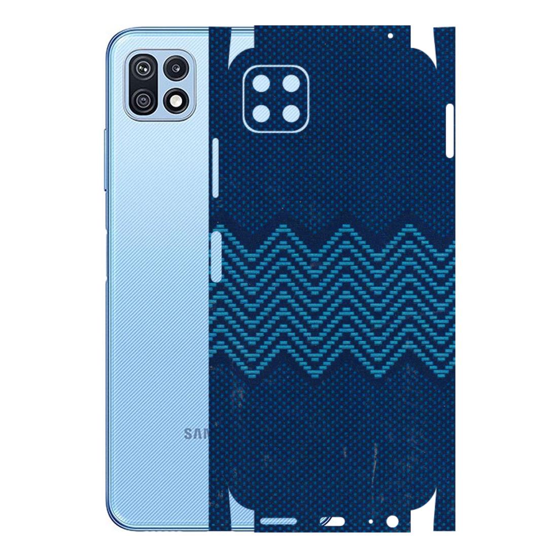 Samsung M/F/Note/Flip and C Phone Skins (All Models) - Blue Sober Waves - 3D Embossed Finish (L-306) Samsung Galaxy F42 (5G)