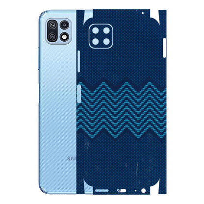 Samsung M/F/Note/Flip and C Phone Skins (All Models) - Blue Sober Waves - 3D Embossed Finish (L-306) Samsung Galaxy F42 (5G)