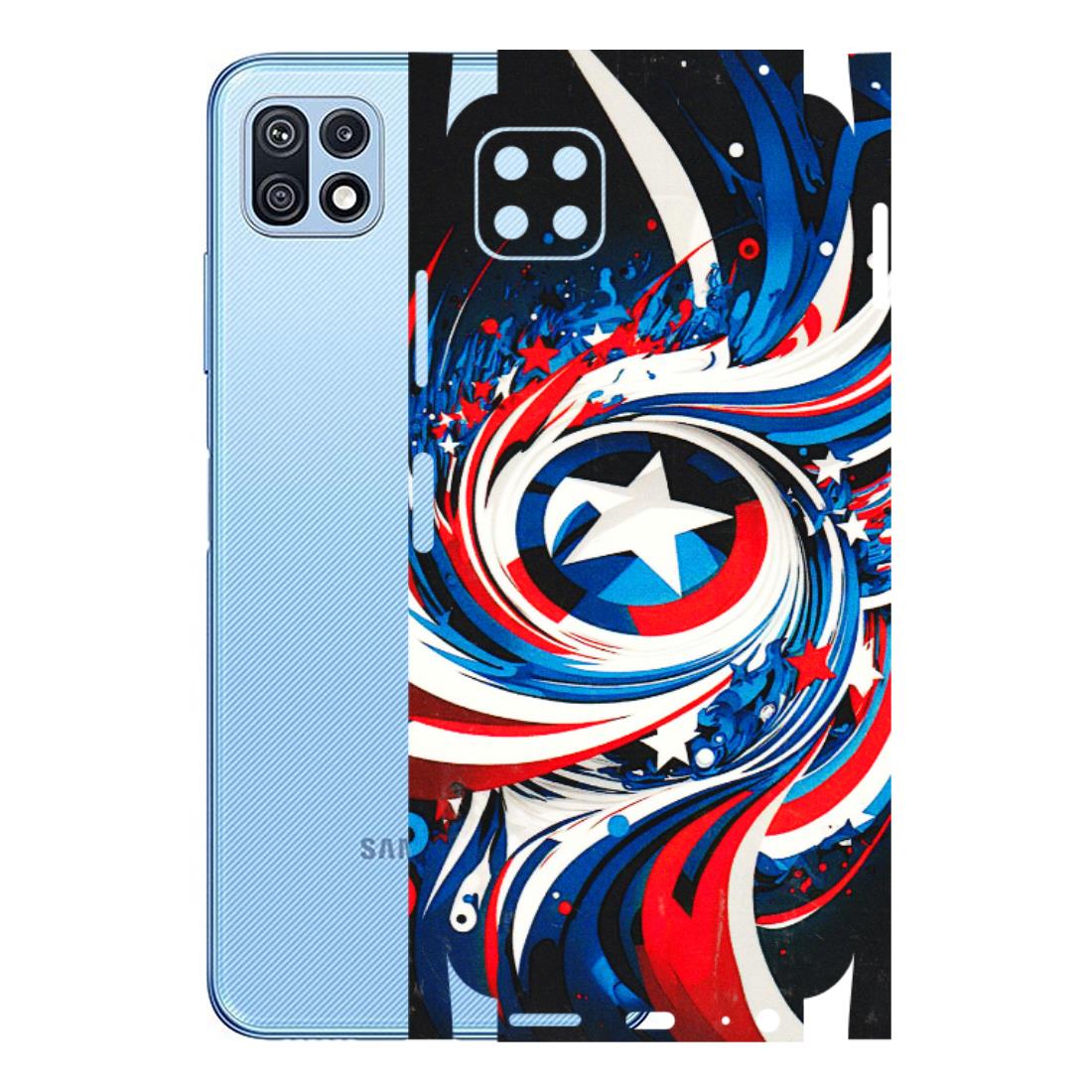 Samsung M/F/Note/Flip and C Phone Skins (All Models) - Captain America Logo - 3D Embossed Finish (L-307) Samsung Galaxy F42 (5G)