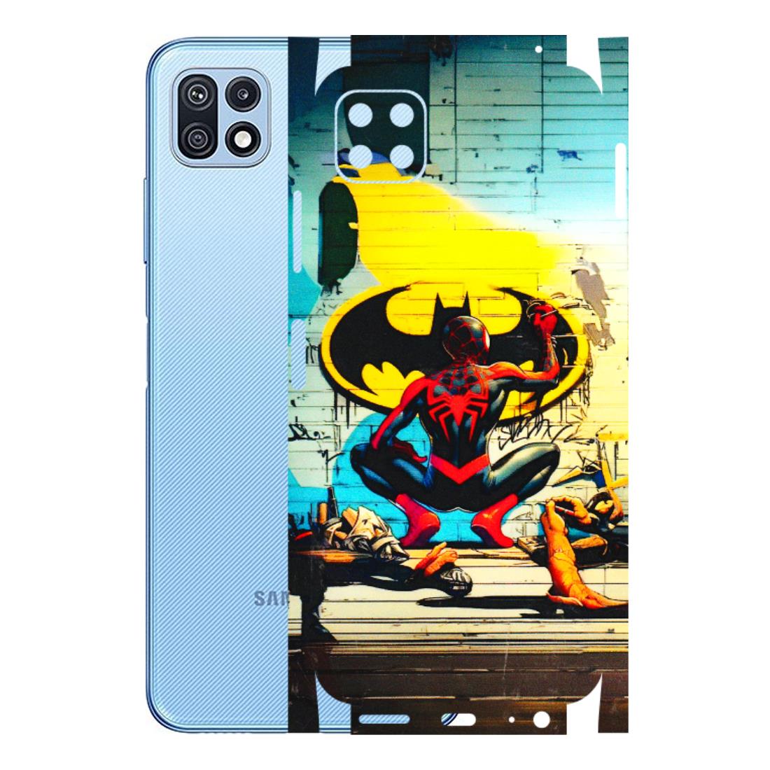 Samsung M/F/Note/Flip and C Phone Skins (All Models) - New Spiderman Bat Logo - 3D Embossed Finish (L-309) Samsung Galaxy F42 (5G)