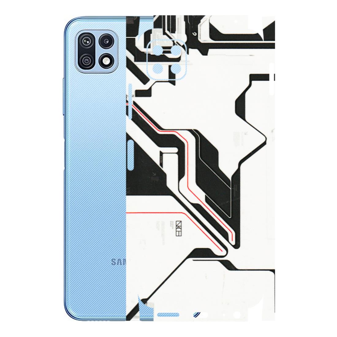 Samsung M/F/Note/Flip and C Phone Skins (All Models) - White Techy Logo - 3D Embossed Finish (L-312) Samsung Galaxy F42 (5G)