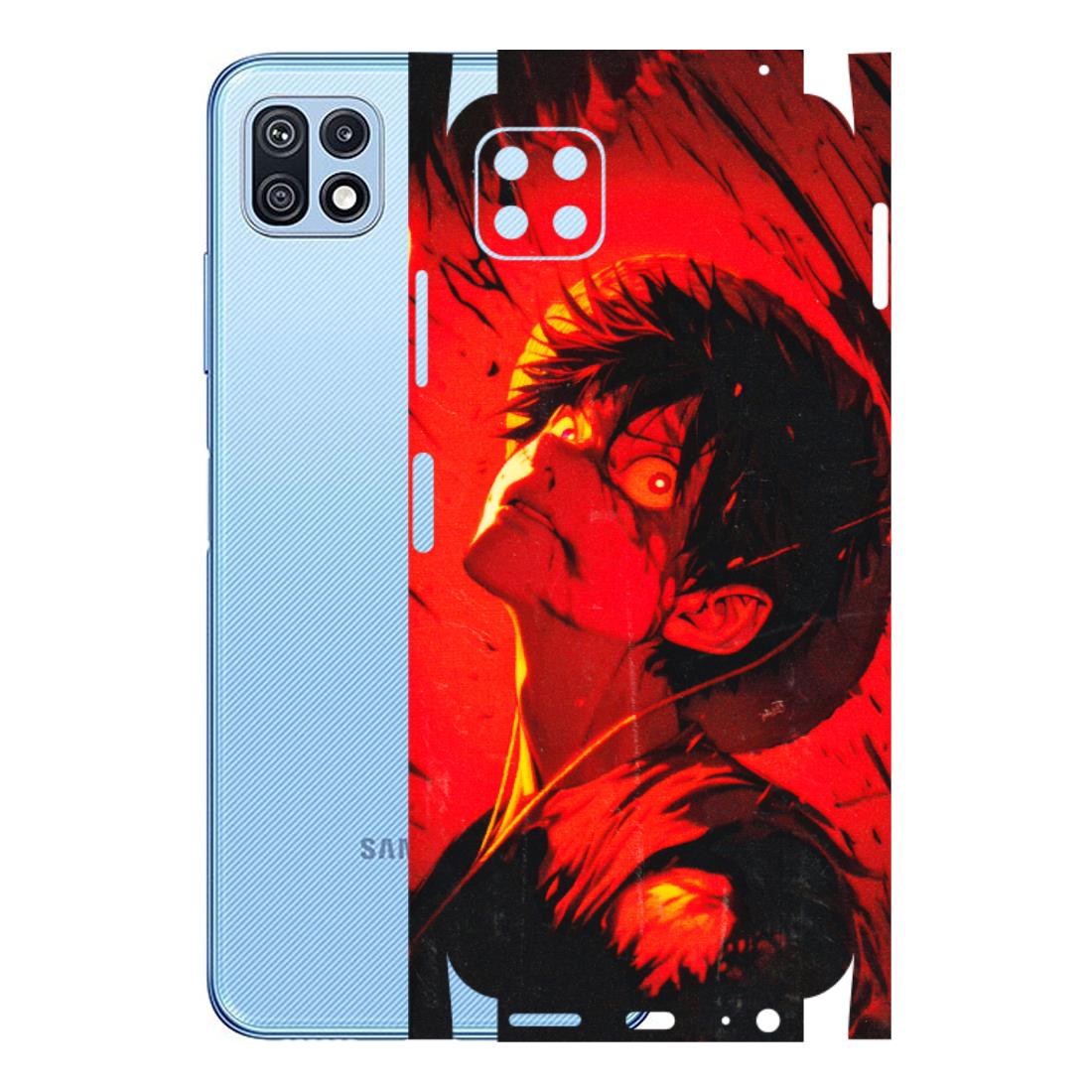 Samsung M/F/Note/Flip and C Phone Skins (All Models) - D.Luffy Power Up One Piece Anime - 3D Embossed Finish (L-326) Samsung Galaxy F42 (5G)