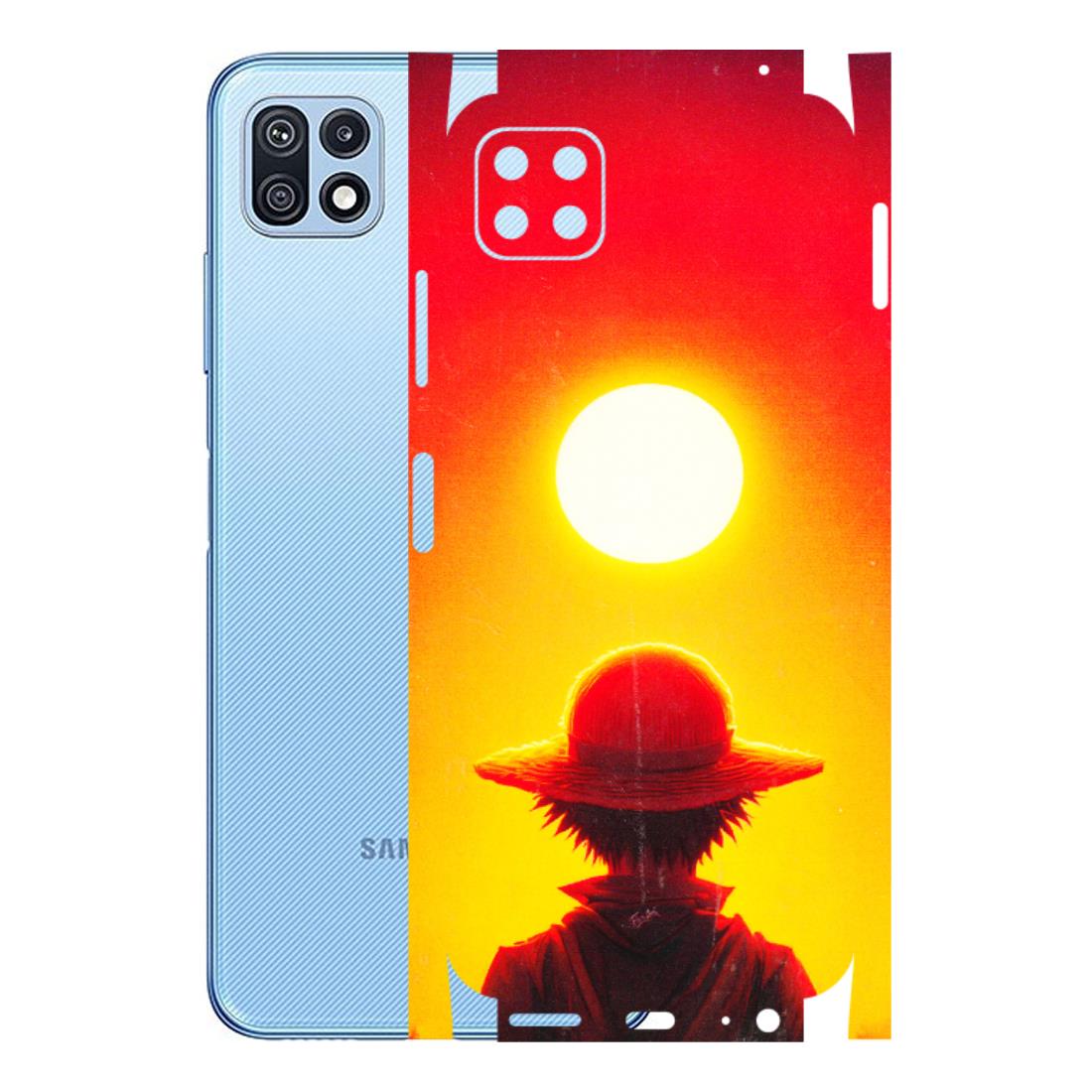 Samsung M/F/Note/Flip and C Phone Skins (All Models) - Cool Sunset With Monkey D.Luffy Anime - 3D Embossed Finish (L-329) Samsung Galaxy F42 (5G)
