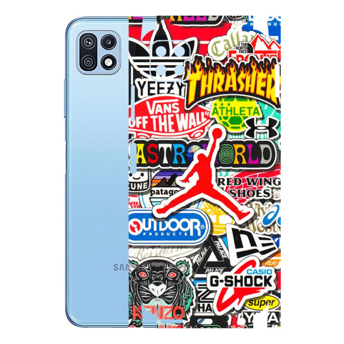 Samsung M/F/Note/Flip and C Phone Skins (All Models) - Multi Brands Sticker Graffiti - 3D Embossed Finish (L-37) Samsung Galaxy F42 (5G)