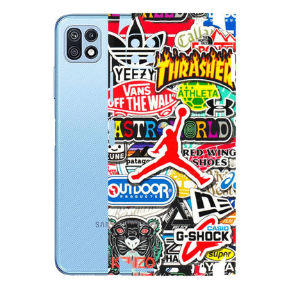 Samsung M/F/Note/Flip and C Phone Skins (All Models) - Multi Brands Sticker Graffiti - 3D Embossed Finish (L-37) Samsung Galaxy F42 (5G)