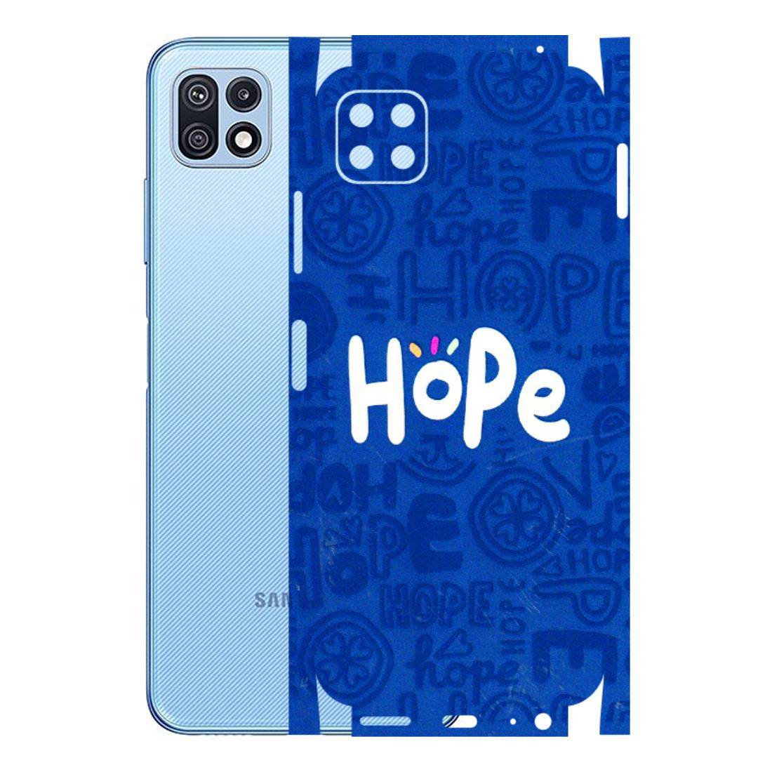 Samsung M/F/Note/Flip and C Phone Skins (All Models) - Hope Doodles Blue - 3D Embossed Finish (L-43) Samsung Galaxy F42 (5G)