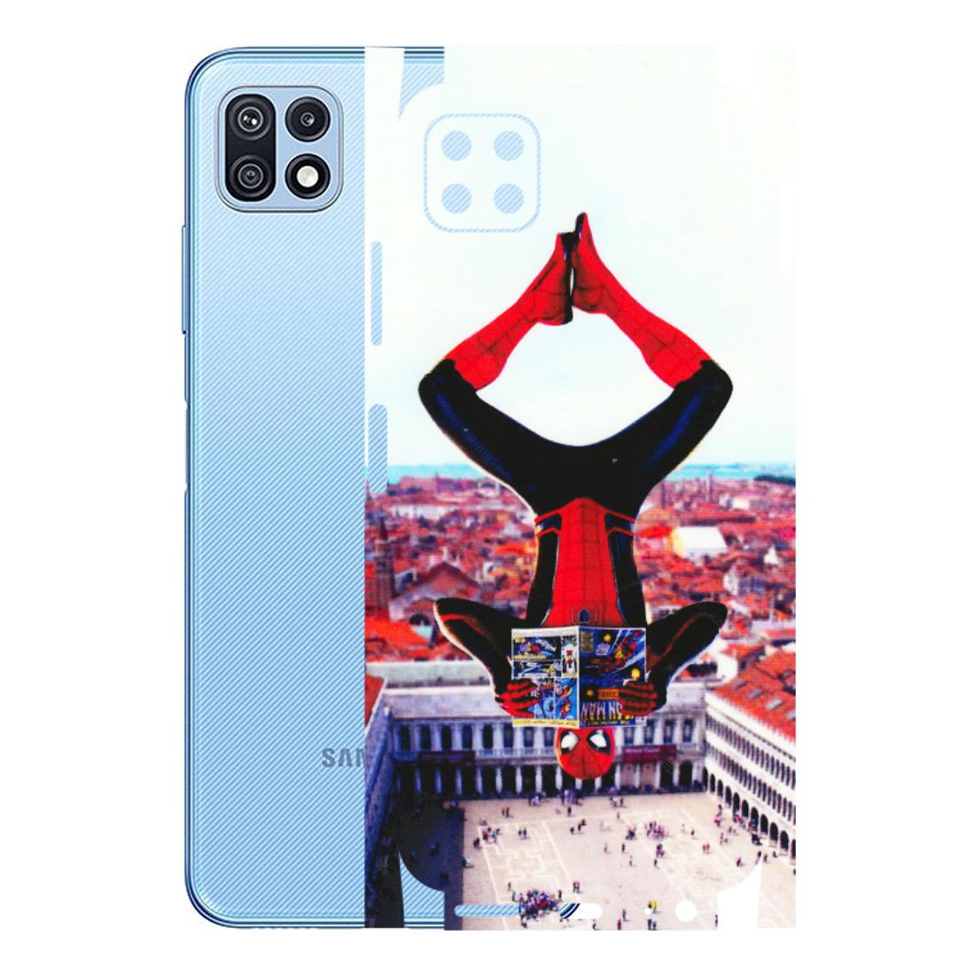 Samsung M/F/Note/Flip and C Phone Skins (All Models) - Spiderman Hanging - 3D Embossed Finish (L-53) Samsung Galaxy F42 (5G)