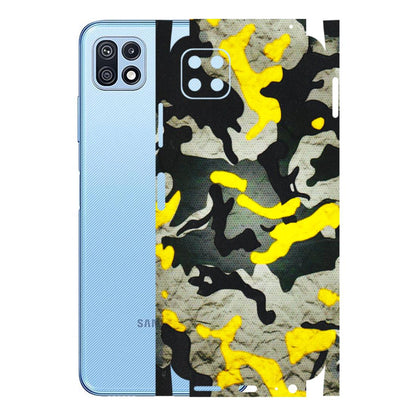 Samsung M/F/Note/Flip and C Phone Skins (All Models) - Yellow Camouflage - 3D Embossed Finish (L-61) Samsung Galaxy F42 (5G)