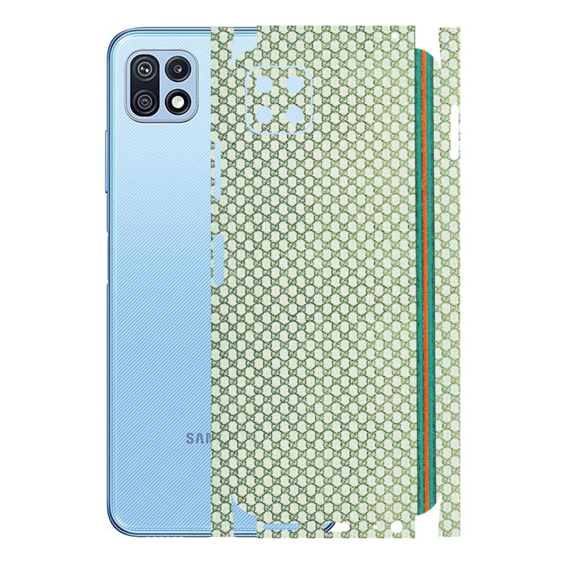 Samsung M/F/Note/Flip and C Phone Skins (All Models) - Gucci Fabric Pattern - 3D Embossed Finish (L-73) Samsung Galaxy F42 (5G)