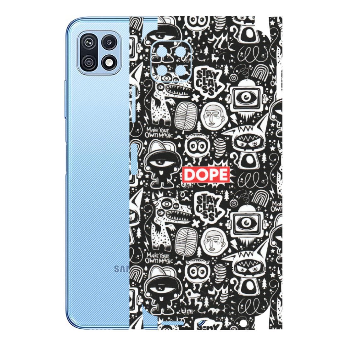 Samsung M/F/Note/Flip and C Phone Skins (All Models) - Dope Stay Classy Black Doodles - Matte Finish (M-126) Samsung Galaxy F42 (5G)