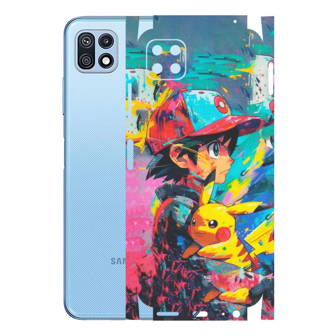 Samsung M/F/Note/Flip and C Phone Skins (All Models) - Ash & Pikachu - Matte Finish (M-26) Samsung Galaxy F42 (5G)