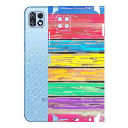 Samsung M/F/Note/Flip and C Phone Skins (All Models) - Multi Colour Wooden Wall - Matte Finish (M-96) Samsung Galaxy F42 (5G)