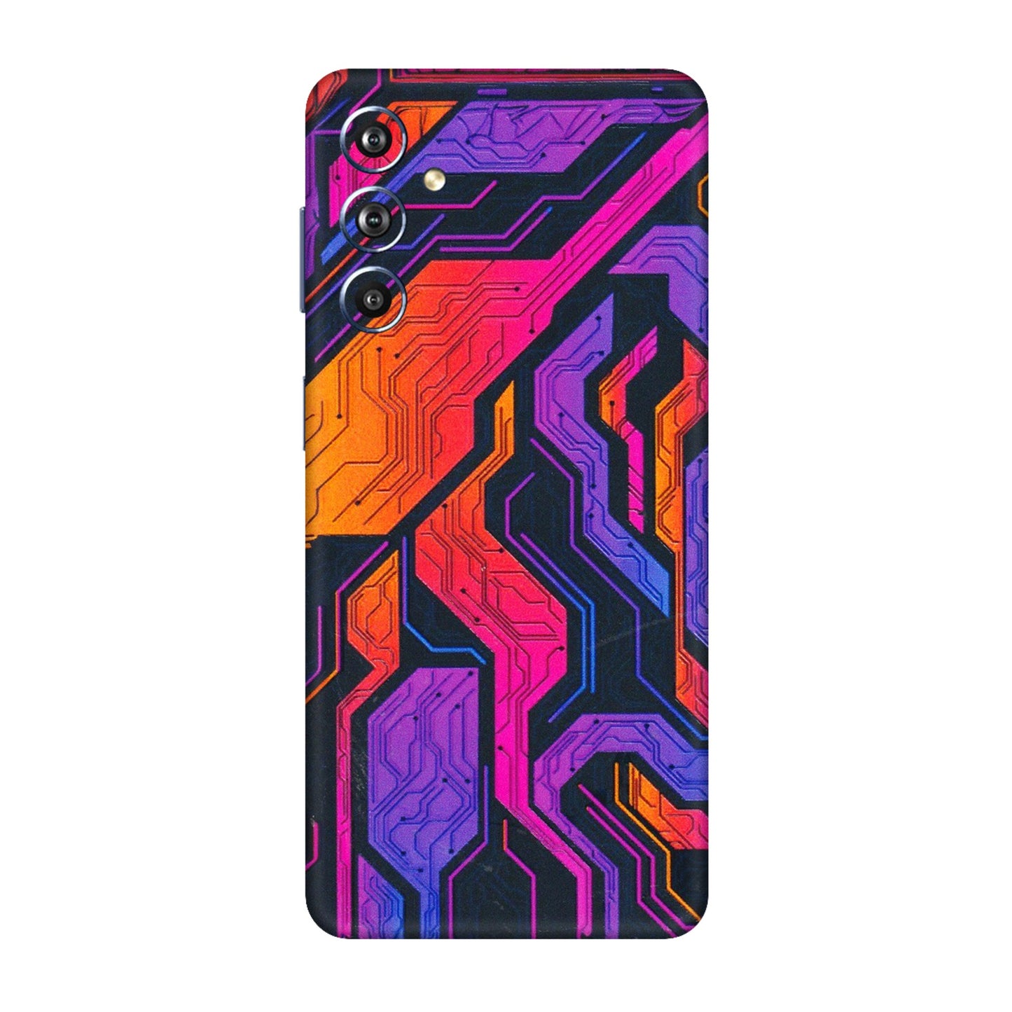 Samsung M/F/Note/Flip and C Phone Skins (All Models) - Tech Circuits Futuristic - 3D Embossed Finish (L-07) Samsung Galaxy F54 (5G)