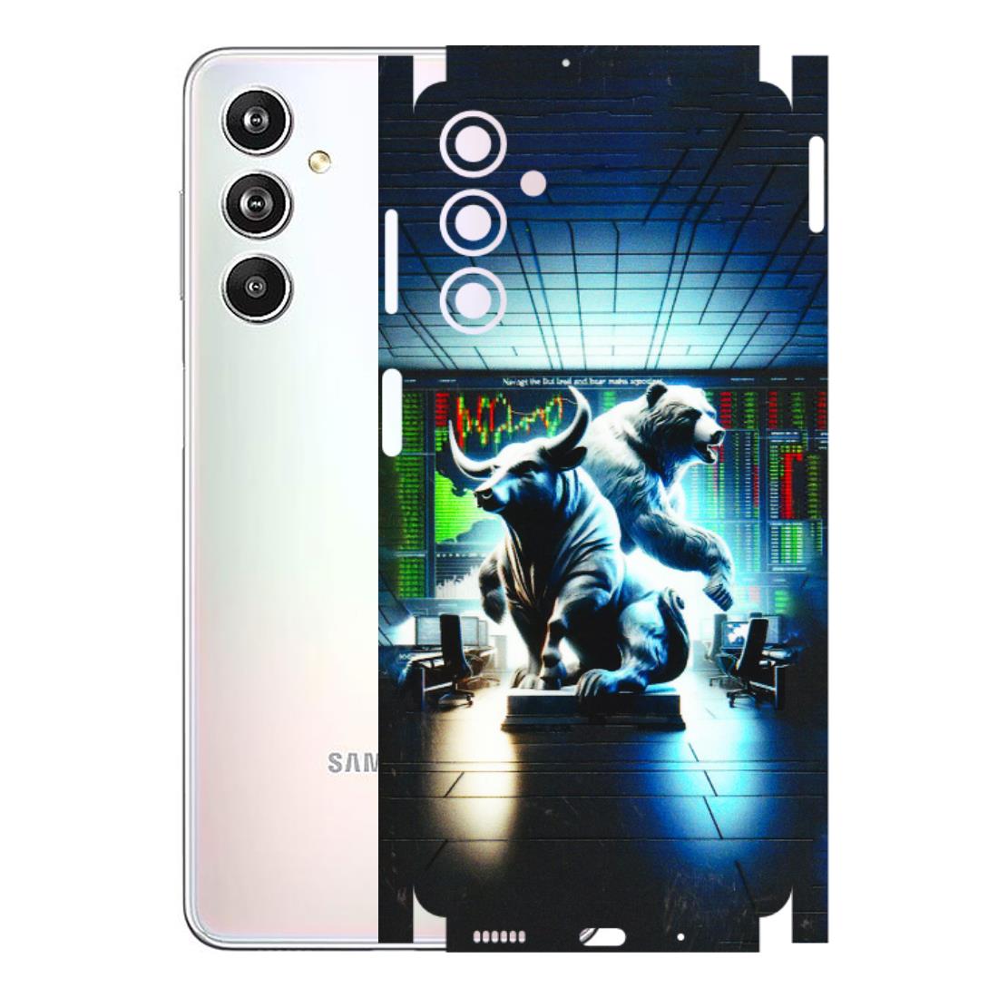 Samsung M/F/Note/Flip and C Phone Skins (All Models) - Stock Market Sensex Bear vs Bulls - 3D Embossed Finish (L-15) Samsung Galaxy F54 (5G)