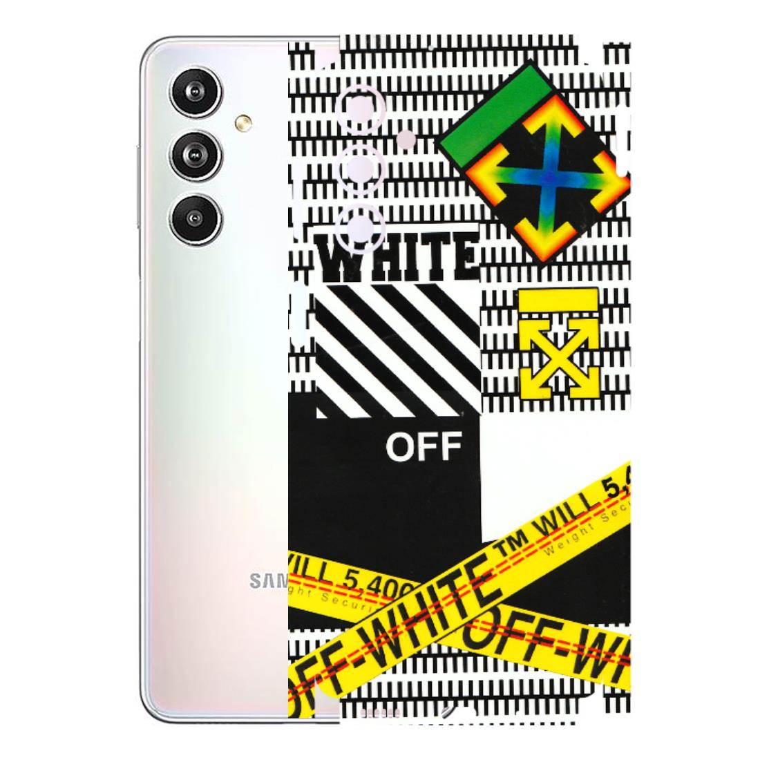 Samsung M/F/Note/Flip and C Phone Skins (All Models) - White Off Abstract - 3D Embossed Finish (L-172) Samsung Galaxy F54 (5G)