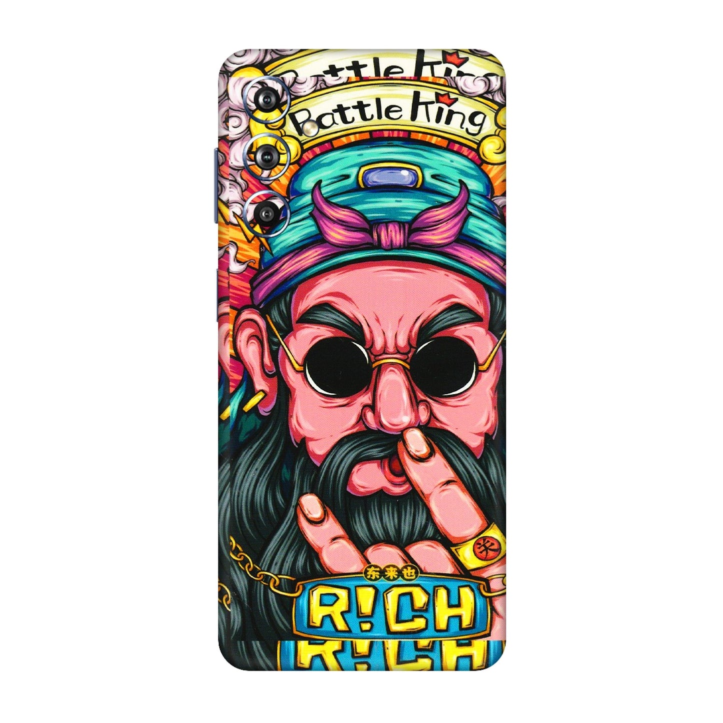 Samsung M/F/Note/Flip and C Phone Skins (All Models) - Battle King Dude Face - 3D Embossed Finish (L-178) Samsung Galaxy F54 (5G)