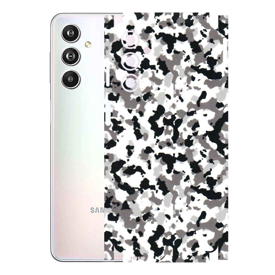 Samsung M/F/Note/Flip and C Phone Skins (All Models) - White Black Camouflage - 3D Embossed Finish (L-18) Samsung Galaxy F54 (5G)