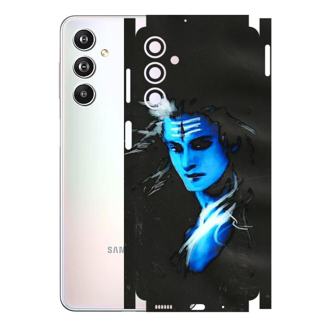 Samsung M/F/Note/Flip and C Phone Skins (All Models) - Har Har Mahadev Blue/Black - 3D Embossed Finish (L-185) Samsung Galaxy F54 (5G)