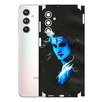 Samsung M/F/Note/Flip and C Phone Skins (All Models) - Har Har Mahadev Blue/Black - 3D Embossed Finish (L-185) Samsung Galaxy F54 (5G)