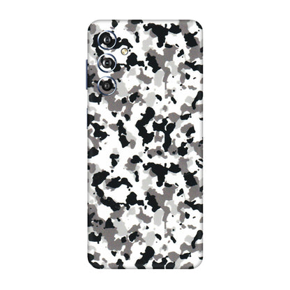 Samsung M/F/Note/Flip and C Phone Skins (All Models) - White Black Camouflage - 3D Embossed Finish (L-18) Samsung Galaxy F54 (5G)