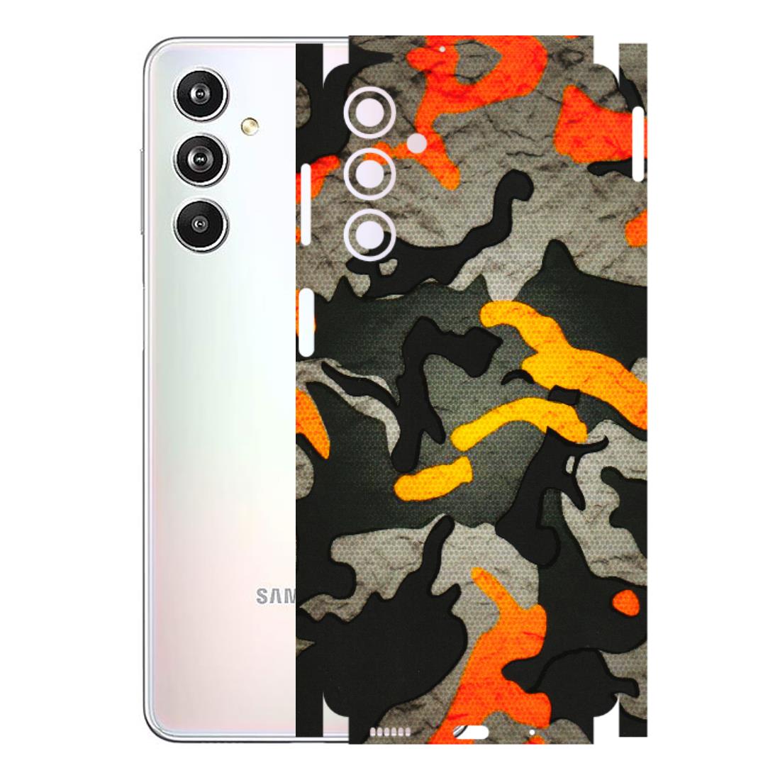 Samsung M/F/Note/Flip and C Phone Skins (All Models) - Orange Camouflage - 3D Embossed Finish (L-204) Samsung Galaxy F54 (5G)