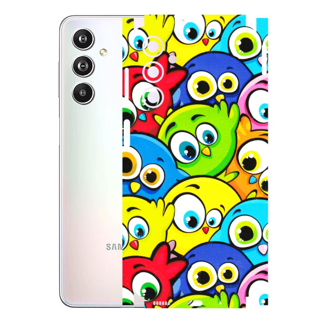 Samsung M/F/Note/Flip and C Phone Skins (All Models) - Cute Fluffy Birds - 3D Embossed Finish (L-213) Samsung Galaxy F54 (5G)