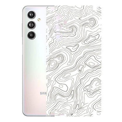 Samsung M/F/Note/Flip and C Phone Skins (All Models) - White Black Swirls - 3D Embossed Finish (L-219) Samsung Galaxy F54 (5G)