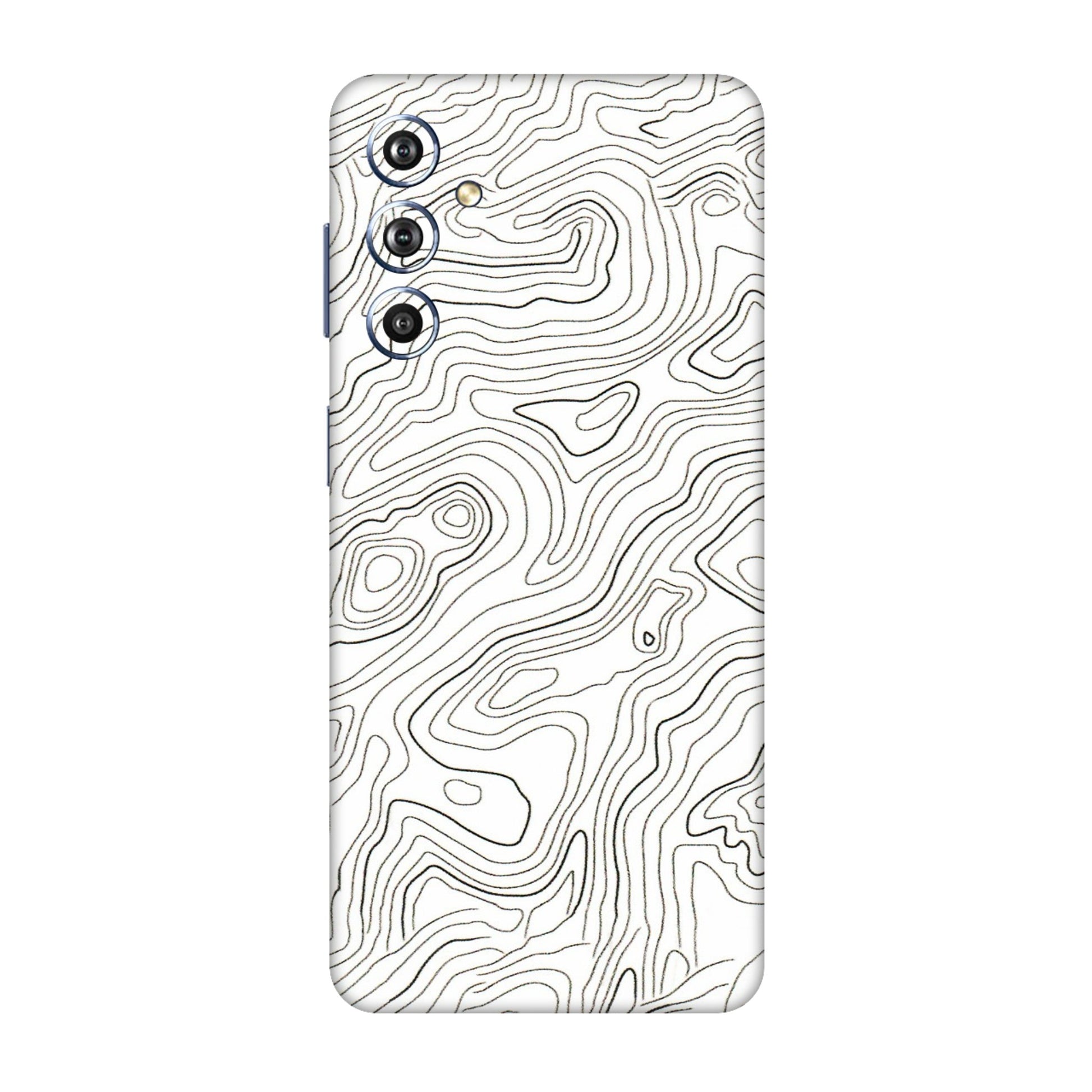 Samsung M/F/Note/Flip and C Phone Skins (All Models) - White Black Swirls - 3D Embossed Finish (L-219) Samsung Galaxy F54 (5G)