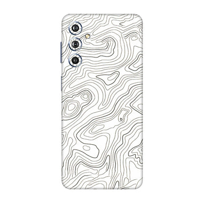Samsung M/F/Note/Flip and C Phone Skins (All Models) - White Black Swirls - 3D Embossed Finish (L-219) Samsung Galaxy F54 (5G)