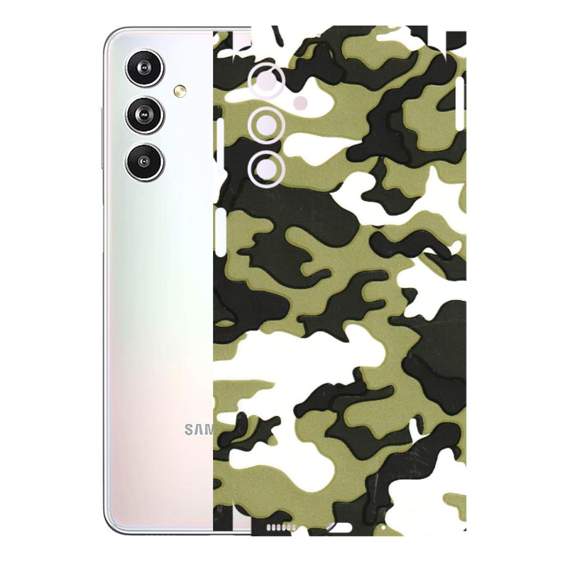 Samsung M/F/Note/Flip and C Phone Skins (All Models) - Camouflages White And Green - 3D Embossed Finish (L-243) Samsung Galaxy F54 (5G)