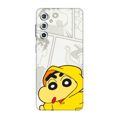 Samsung M/F/Note/Flip and C Phone Skins (All Models) - Yellow Shinchan Comic - 3D Embossed Finish (L-246) Samsung Galaxy F54 (5G)