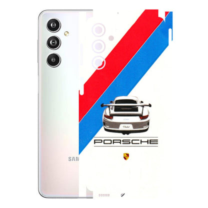 Samsung M/F/Note/Flip and C Phone Skins (All Models) - Porche Car Sober Logo - 3D Embossed Finish (L-248) Samsung Galaxy F54 (5G)