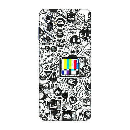 Samsung M/F/Note/Flip and C Phone Skins (All Models) - Doodles Positive Art - 3D Embossed Finish (L-263) Samsung Galaxy F54 (5G)
