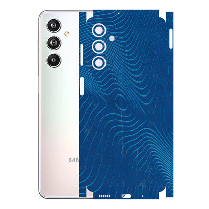 Samsung M/F/Note/Flip and C Phone Skins (All Models) - Abstract Blue Line Map - 3D Embossed Finish (L-272) Samsung Galaxy F54 (5G)