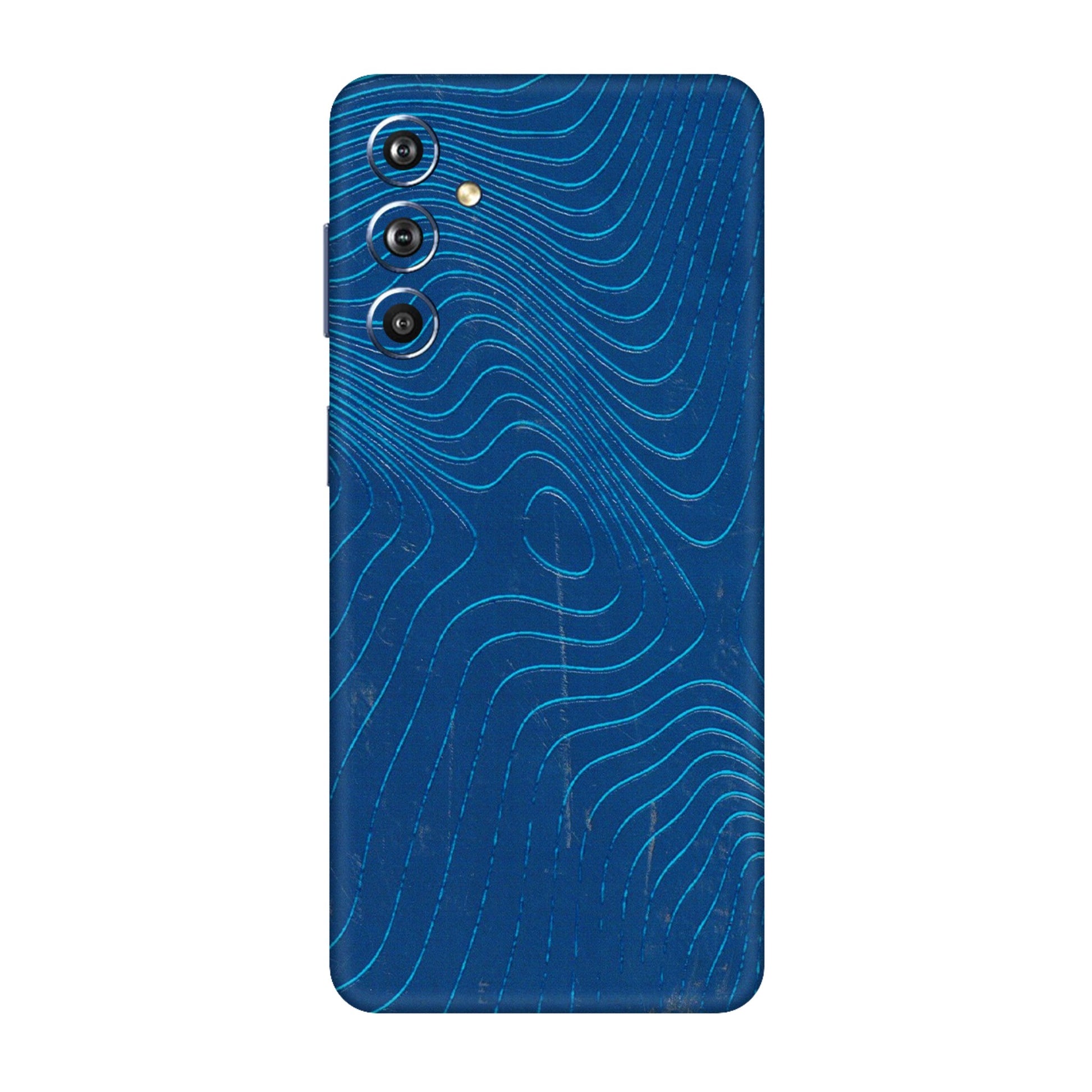 Samsung M/F/Note/Flip and C Phone Skins (All Models) - Abstract Blue Line Map - 3D Embossed Finish (L-272) Samsung Galaxy F54 (5G)
