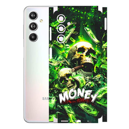 Samsung M/F/Note/Flip and C Phone Skins (All Models) - Skull Money - 3D Embossed Finish (L-303) Samsung Galaxy F54 (5G)