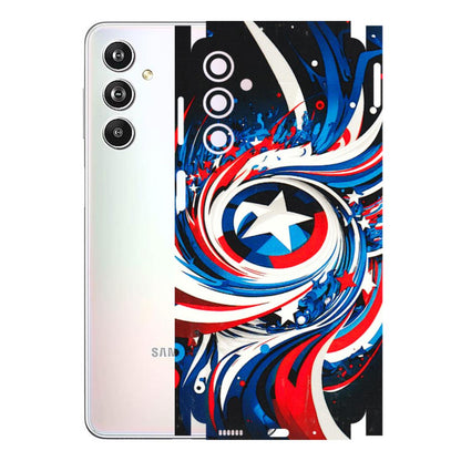 Samsung M/F/Note/Flip and C Phone Skins (All Models) - Captain America Logo - 3D Embossed Finish (L-307) Samsung Galaxy F54 (5G)
