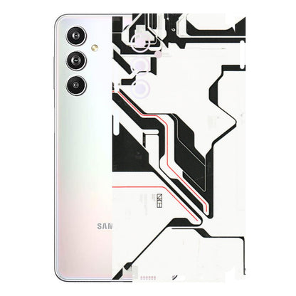 Samsung M/F/Note/Flip and C Phone Skins (All Models) - White Techy Logo - 3D Embossed Finish (L-312) Samsung Galaxy F54 (5G)