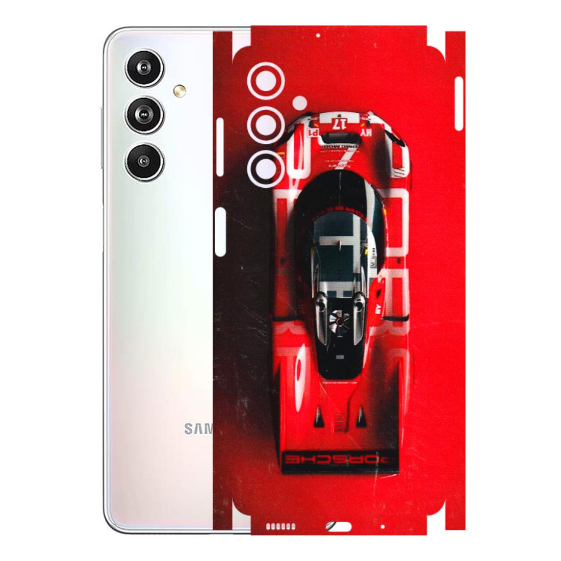 Samsung M/F/Note/Flip and C Phone Skins (All Models) - Red Porsche Car Logo - 3D Embossed Finish (L-315) Samsung Galaxy F54 (5G)