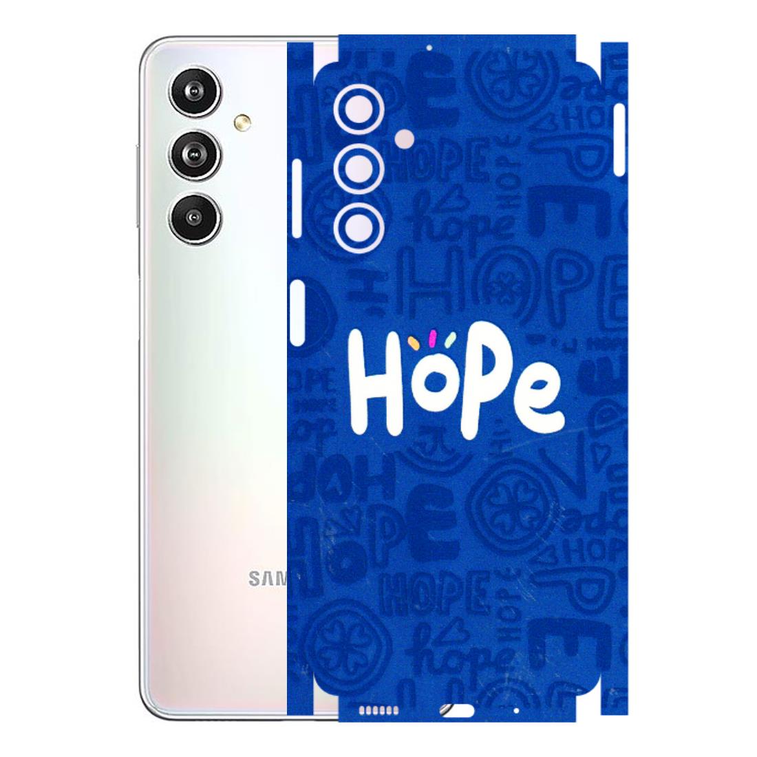 Samsung M/F/Note/Flip and C Phone Skins (All Models) - Hope Doodles Blue - 3D Embossed Finish (L-43) Samsung Galaxy F54 (5G)