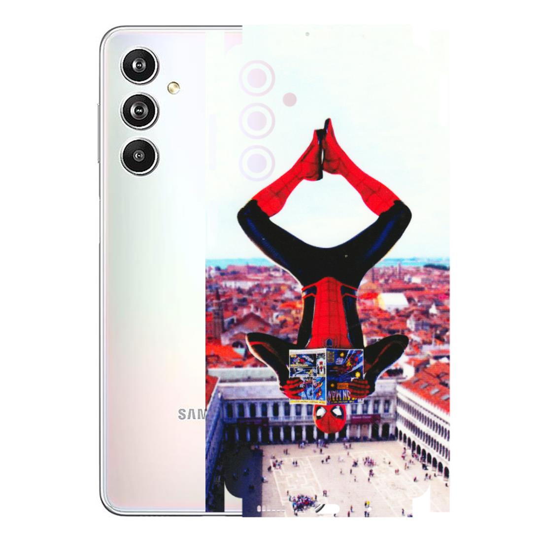 Samsung M/F/Note/Flip and C Phone Skins (All Models) - Spiderman Hanging - 3D Embossed Finish (L-53) Samsung Galaxy F54 (5G)