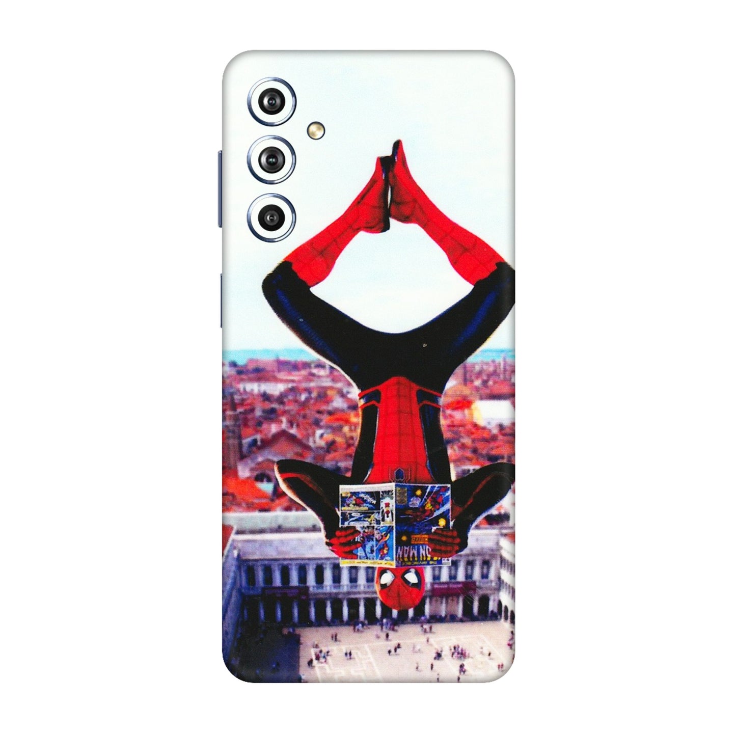 Samsung M/F/Note/Flip and C Phone Skins (All Models) - Spiderman Hanging - 3D Embossed Finish (L-53) Samsung Galaxy F54 (5G)