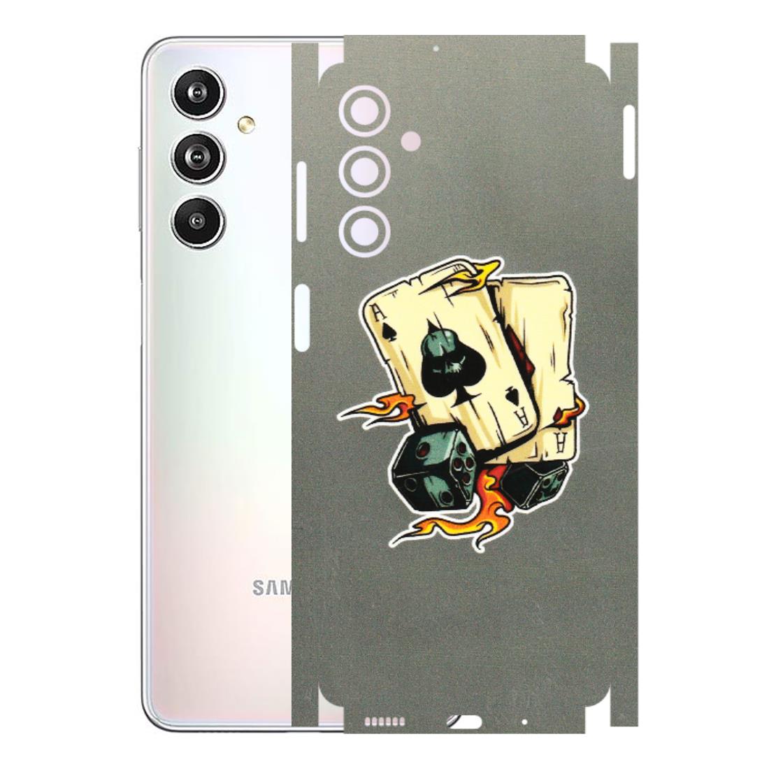 Samsung M/F/Note/Flip and C Phone Skins (All Models) - Grey Cards Of Ace - 3D Embossed Finish (L-77) Samsung Galaxy F54 (5G)