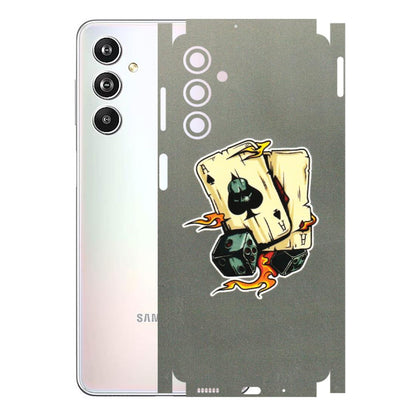 Samsung M/F/Note/Flip and C Phone Skins (All Models) - Grey Cards Of Ace - 3D Embossed Finish (L-77) Samsung Galaxy F54 (5G)