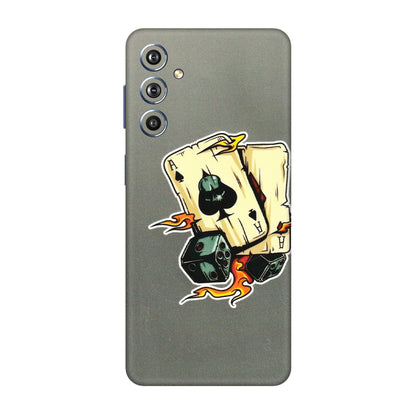 Samsung M/F/Note/Flip and C Phone Skins (All Models) - Grey Cards Of Ace - 3D Embossed Finish (L-77) Samsung Galaxy F54 (5G)