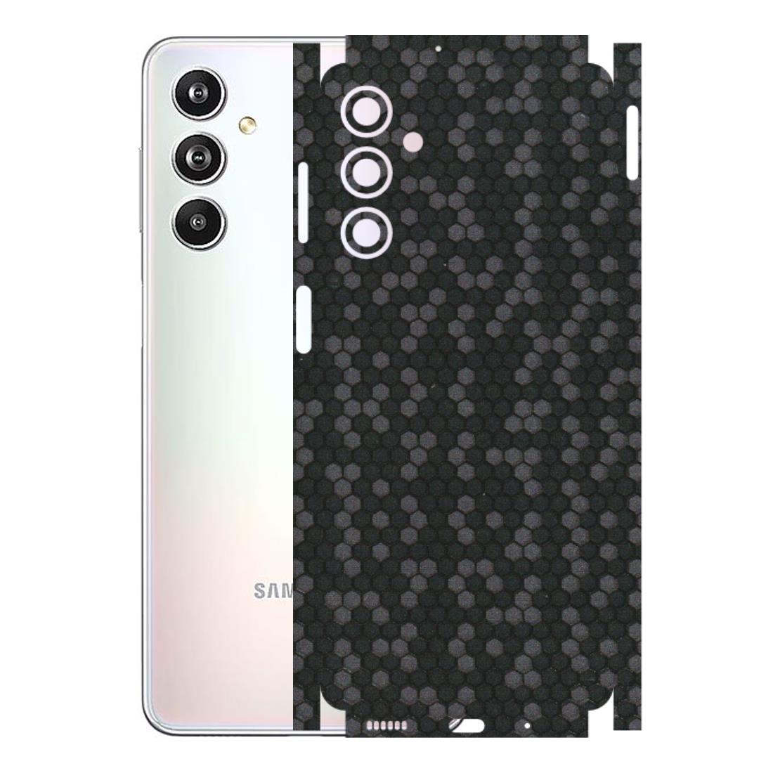 Samsung M/F/Note/Flip and C Phone Skins (All Models) - Black Grey Honeycomb Sober - 3D Embossed Finish (L-85) Samsung Galaxy F54 (5G)