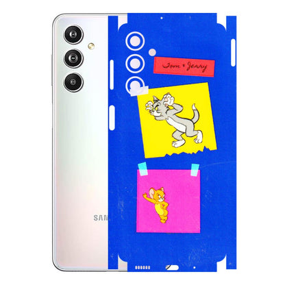 Samsung M/F/Note/Flip and C Phone Skins (All Models) - Tom N Jerry Sticky Notes - 3D Embossed Finish (L-88) Samsung Galaxy F54 (5G)