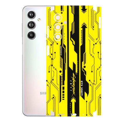 Samsung M/F/Note/Flip and C Phone Skins (All Models) - Yellow Cyberpunk - 3D Embossed Finish (L-93) Samsung Galaxy F54 (5G)